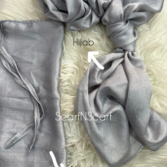 ET-SILVER CRINKLE SILK-HIJAB