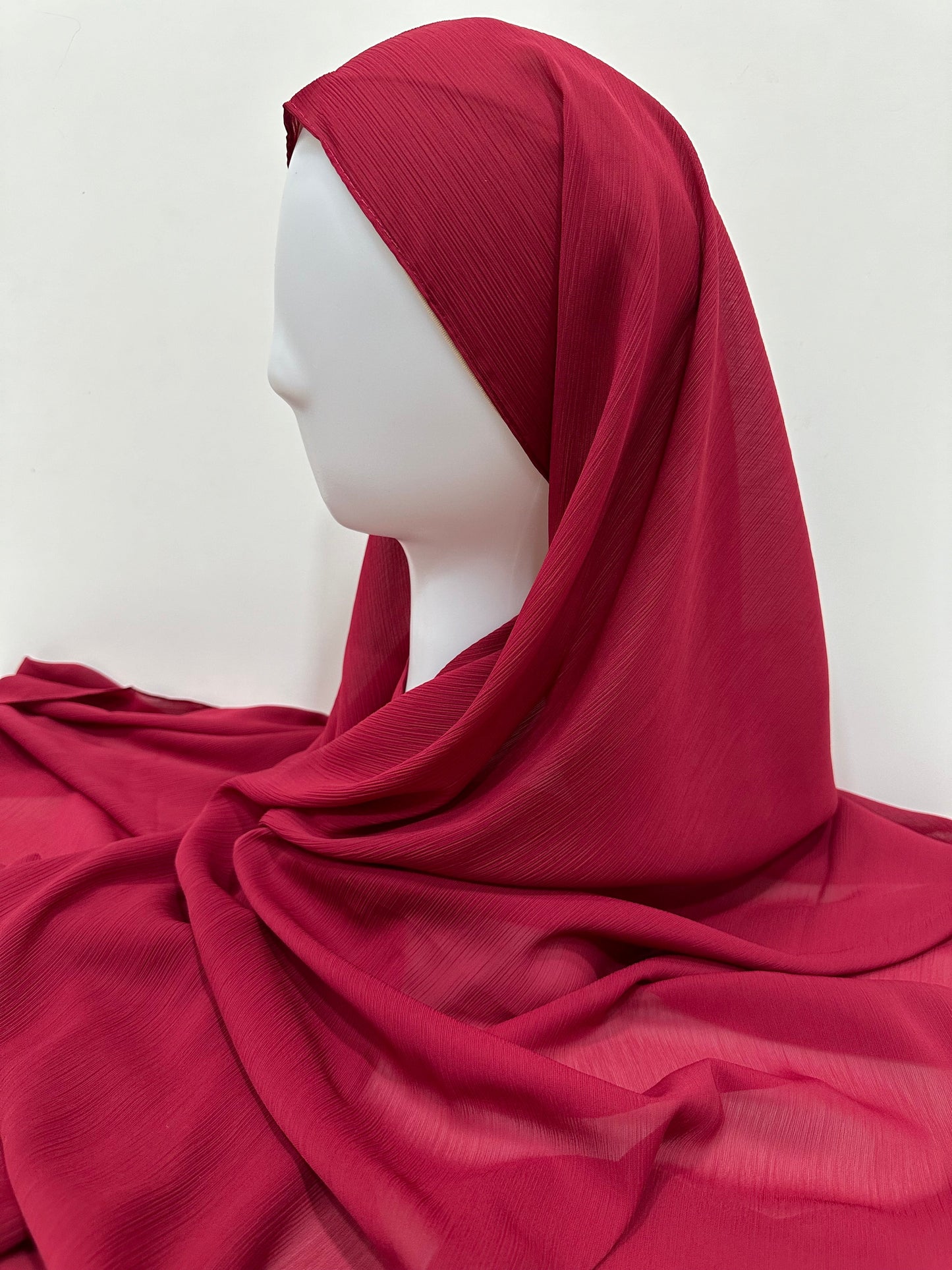 ET-CHERRY RED CRINKLE CHIFFON-HIJAB