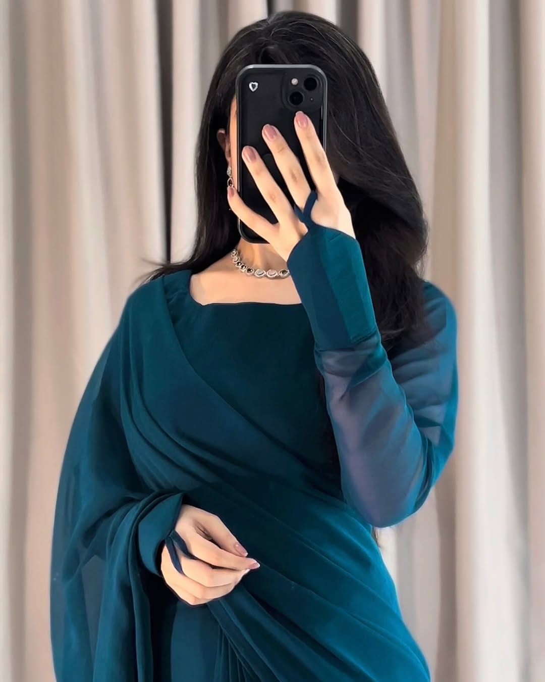 ET-OCEAN TEAL-SAREE