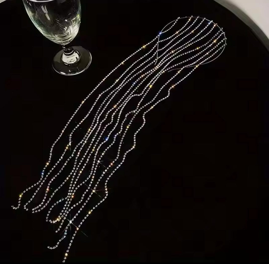 Premium Hair Band Rhinestone Exaggeration Tassel - ET-HC